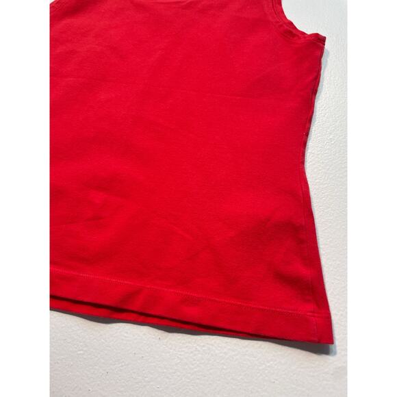 Vintage 90's Red Sleeveless Stretchy Tank Top / Sz L / CITY LIGHTS / Cropped - Picture 5 of 7